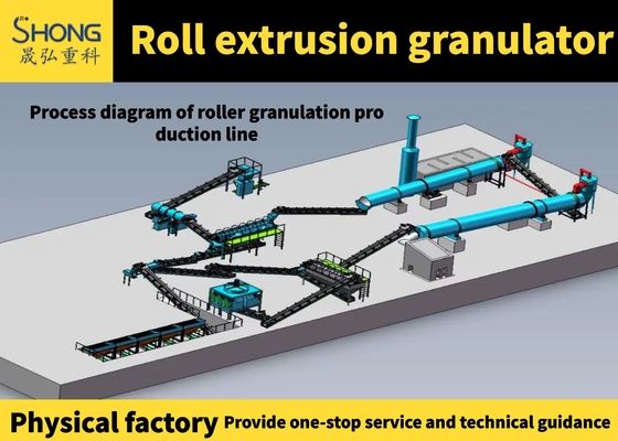 রোল এক্সট্রুশন granulator সার উত্পাদন লাইন শুকানোর প্রয়োজন নেই এককালীন এক্সট্রুশন ছাঁচনির্মাণ