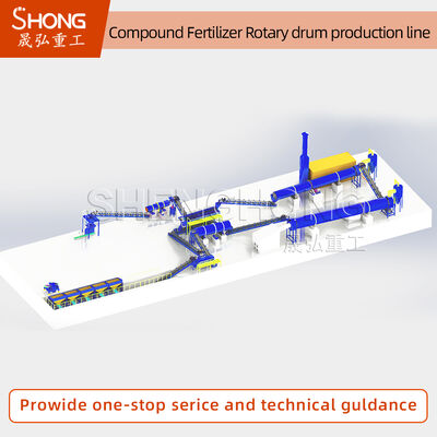 100,000 টন/বছর রোটারি ড্রাম গ্রানুলেটর এনপিকে উত্পাদন লাইন 20-48% পুষ্টি সামগ্রী এবং কাস্টমাইজড পাওয়ার সহ